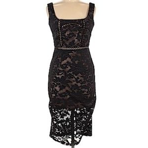 Bardot Black Sleeveless Floral Knee Length Dress